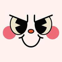 Hand drawn flat design kawaii face vector