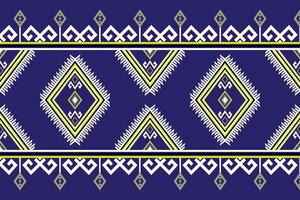 Blue Ikat fabric seamless pattern vector