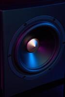 Multimedia acoustic sound speaker with neon lighting photo