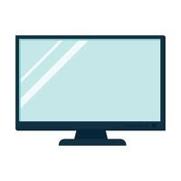 ordenador personal computadora monitor ilustración de casa elementos dibujos animados estilo vector