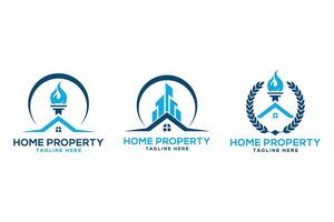 Home property house real estate design collection modern minimal logo template vector