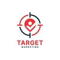 Target marketing logo design modern minimal template vector