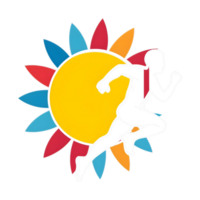 Beautiful sunflower in man running t shirt design png