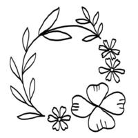 Wreath of floral and flower illustration. vector