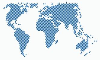 Round edge square shape world map on white background. vector