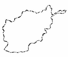 Doodle freehand dash line drawing of Afganistan map. vector