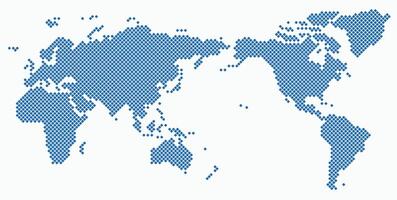 Round edge square shape world map on white background. vector