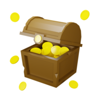 3d rendering of cute treasure chest png