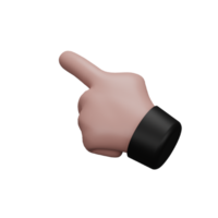 3d rendering of hand pointing png