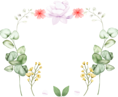 vattenfärg flora illustration ram png