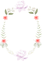 Watercolor flora illustration frame png