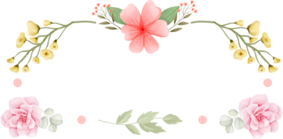 acuarela flora ilustración marco png