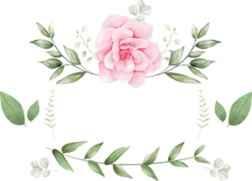 vattenfärg flora illustration ram png