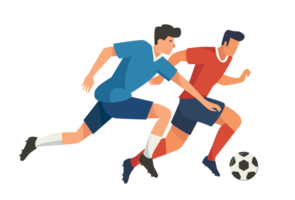 Soccer players running with ball png