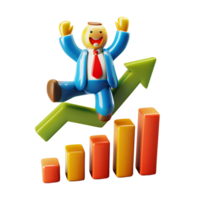 3d affaires figure fête financier croissance graphique png