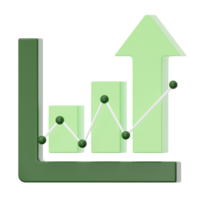 gráfico gráfico ícone, verde gráfico gráfico ícone transparente fundo 3d ícone png