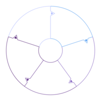 azul tom círculo infográfico com 5 passos, processo ou opções. apresentação deslizar modelo. png