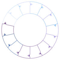 bleu Ton cercle infographie avec 14 pas, processus ou options. présentation faire glisser modèle. png