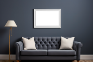 Modern Living Room Interior with Blank Poster png