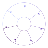 bleu Ton cercle infographie avec sept pas, processus ou options. présentation faire glisser modèle. png