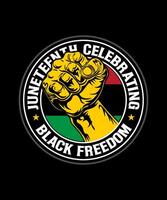 diecinueve de junio celebrando negro libertad vector