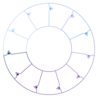 blauw toon cirkel infographic met 11 stappen, werkwijze of opties. presentatie glijbaan sjabloon. png