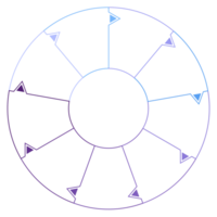 blauw toon cirkel infographic met 9 stappen, werkwijze of opties. presentatie glijbaan sjabloon. png