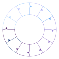 azul tom círculo infográfico com 12 passos, processo ou opções. apresentação deslizar modelo. png