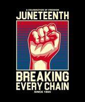 Juneteenth Breaking Every Chain Since 1865 vector