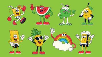 Happy Summer Cartoon Character Set Collection vector