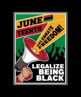 diecinueve de junio legalizar siendo negro vector