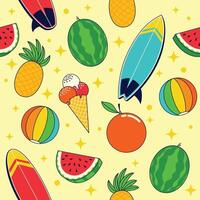 Summer Element Pattern Design Illustration vector