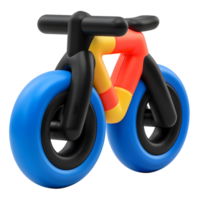 3D Vibrant Bike with Blue Wheels png