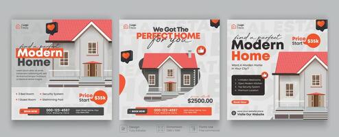 Real Estate Social Media Post Design. Real Estate or Home Sale Social Media Promotion banner vector