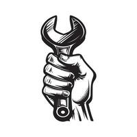 Hand Holding Wrench Images Design on white background vector