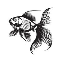 negro y blanco pescado aislado en blanco vector