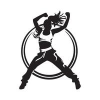 zumba aptitud danza silueta logo diseño aislado en blanco antecedentes vector