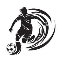 Football player silhouette logo design isolated on white vector