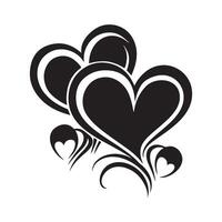 The stylized symbol with black hearts image vector