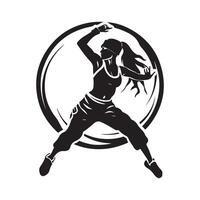 zumba aptitud danza silueta logo diseño aislado en blanco antecedentes vector