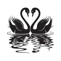 Two Swans Symbol of Love. Illustration Stock Image vector