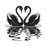 dos cisnes símbolo de amor. ilustración valores imagen vector