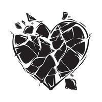 Shattered Heart Design Images on white background vector