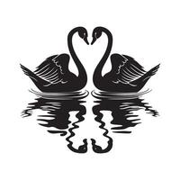 Two Swans Symbol of Love. Illustration Stock Image vector