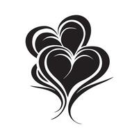 The stylized symbol with black hearts image vector