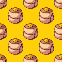 a pattern with a stack of cakes on a yellow background vector