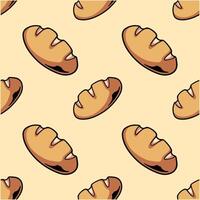 seamless pattern of bread slices on a yellow background vector