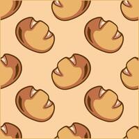 a pattern of bread with a face on it vector