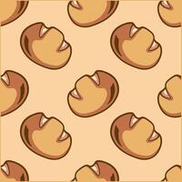 a pattern of bread with a face on it vector