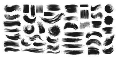 Isolated Dry Brush Strokes, Grunge Texture Illustration Set, Freehand Graphics, Hand Drawn Sketch Graphics. vector